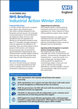 NHS Briefing: Industrial Action Winter 2022